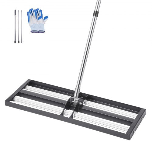 Lawn Leveling Rake, Lawn Leveler with 83.9 in Adjustable Handle, 30x10 in Ground Plate, Heavy Duty & Rust-Resistant Metal Soil Leveler, Effort Saving Lawn Leveling Tool for Yard Golf Court