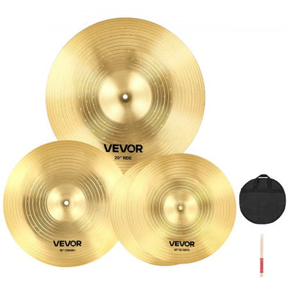 Cymbalpaket 3 delar cymbaler trumset 355/400/505 mm (14 16 20 tum) cymbaler för trummor