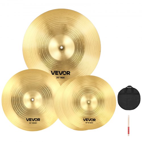 Cymbal Pack 3 Pieces Cymbals Drum Set 355/400/505 mm (14 16 20 Inches) Cymbals for Drum
