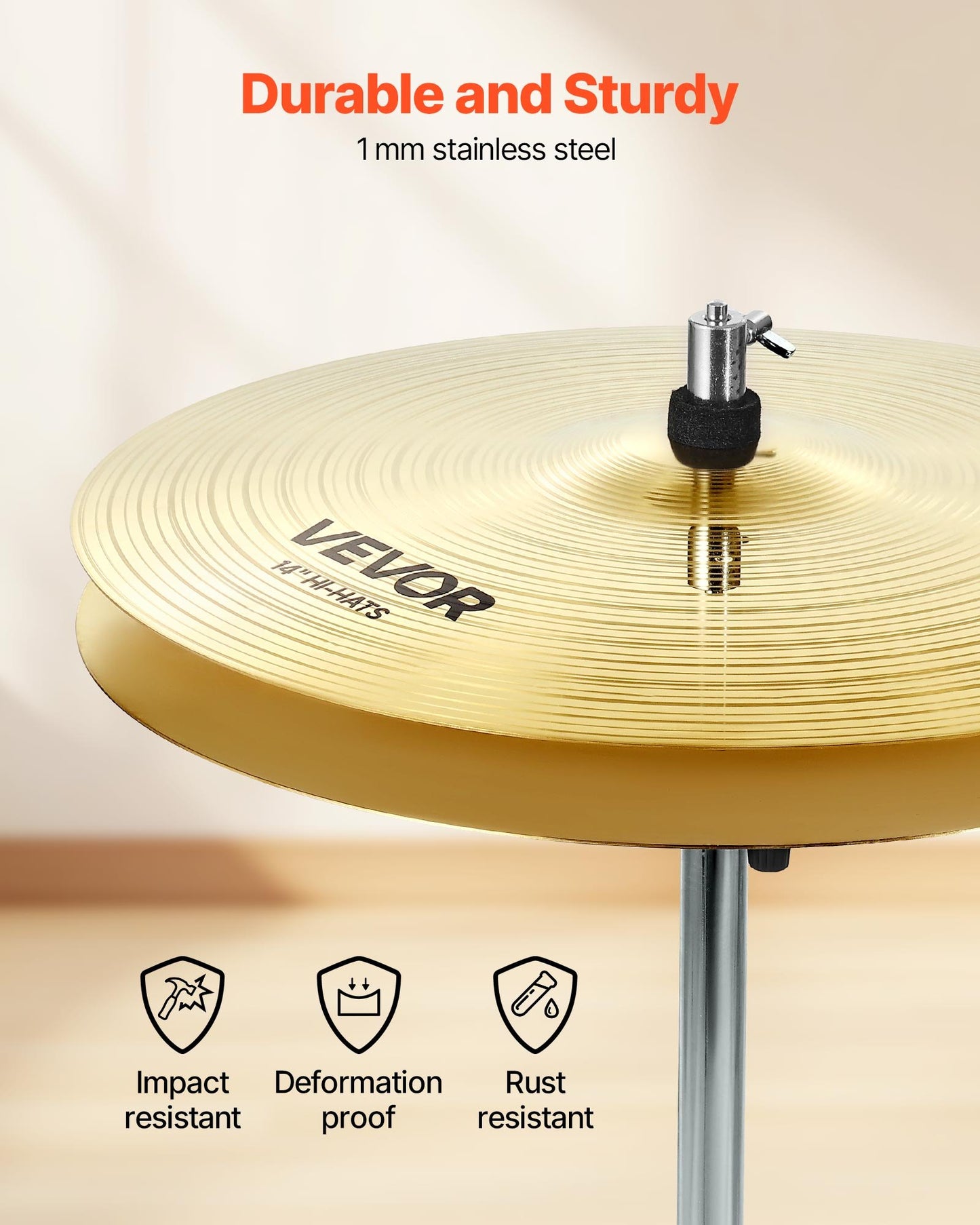 Cymbal Pack 6 Pieces Cymbal Set 254/355/400/455/505 mm (10 14 16 18 20 Inches) Cymbals for Drum