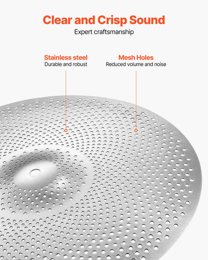 Low Volume Cymbal Pack 4 Pieces 350/400/455/505 mm (14/16/18/20 Inches) Alloy Cymbals for Drum