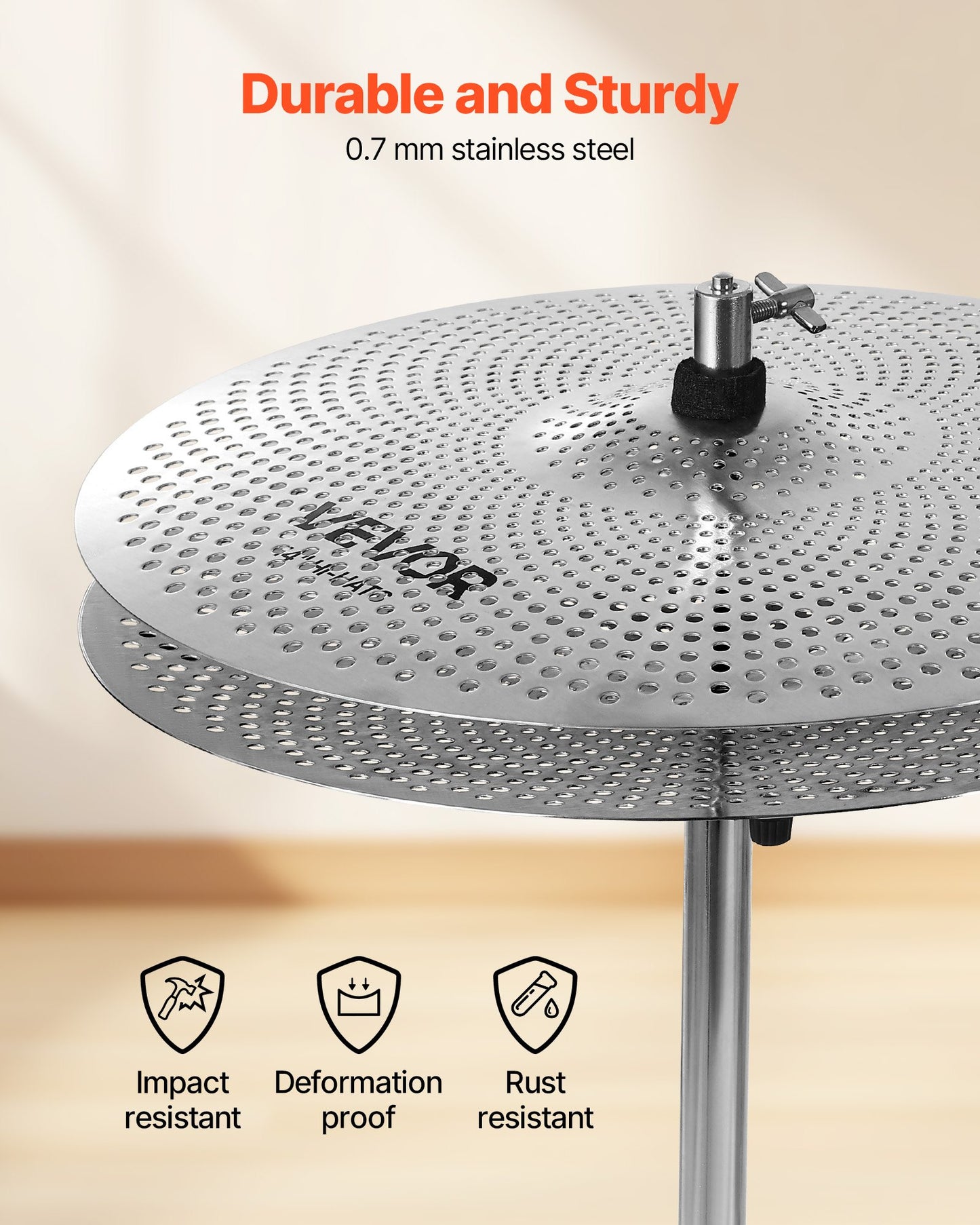 Low Volume Cymbal Pack 4 Pieces 350/400/455/505 mm (14/16/18/20 Inches) Alloy Cymbals for Drum