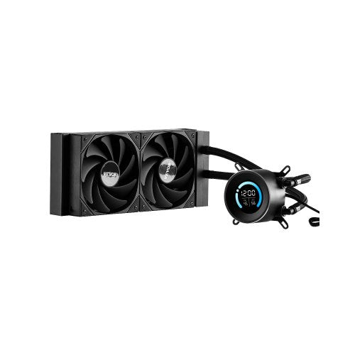 CPU Liquid Cooler, AIO CPU Water Cooler - 120mm PWN Fans, Pump, 1.8" Display, Max. 2200RPM CPU Cooling Fan, Efficient Black PC Water Cooler for Intel 115X/1366/2011/1700/1200, AMD AM4/AM5