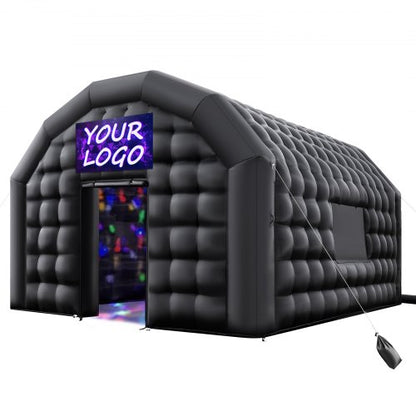 Inflatable Nightclub, 5 x 4 x 3.8 m Inflatable Party Tent with 680W Blower & Sandbag, Ventilated Blow up Night Club with 2 Windows, Air Cube House for Event Birthday Wedding Party