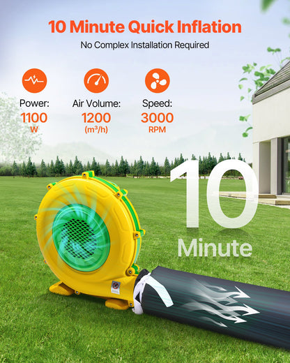 Inflatable Nightclub, 9 x 6 x 4 m Inflatable Party Tent with 1100W Blower & Sandbag, Ventilated Blow up Night Club with 2 Windows, Air Cube House for Event Birthday Wedding Party