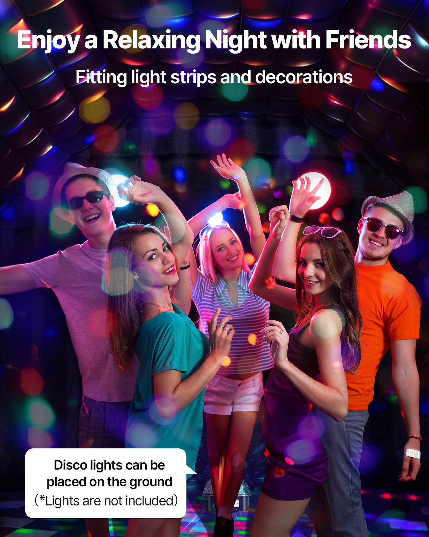 Inflatable Nightclub, 9 x 6 x 4 m Inflatable Party Tent with 1100W Blower & Sandbag, Ventilated Blow up Night Club with 2 Windows, Air Cube House for Event Birthday Wedding Party