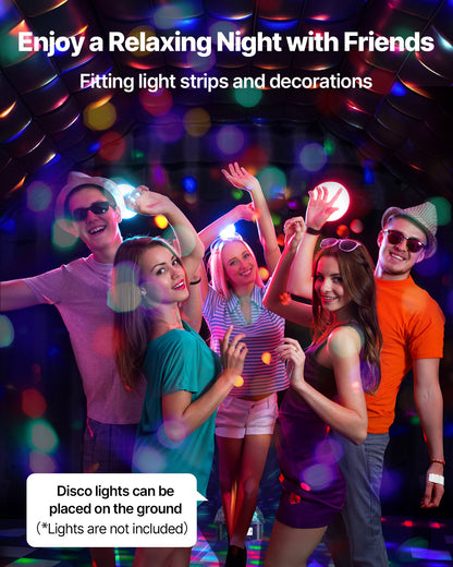 Inflatable Nightclub, 9 x 6 x 4 m Inflatable Party Tent with 1100W Blower & Sandbag, Ventilated Blow up Night Club with 2 Windows, Air Cube House for Event Birthday Wedding Party