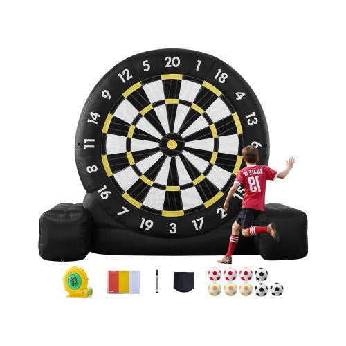 Inflatable Soccer Dart Board, over 8 ft High Giant Soccer Dart Board with 9 Kick Balls & Air Pump, 2-Minutes Setup & Storage Bag for Easy Carrying, for Giant Yard Games, Giant Kick Darts Game