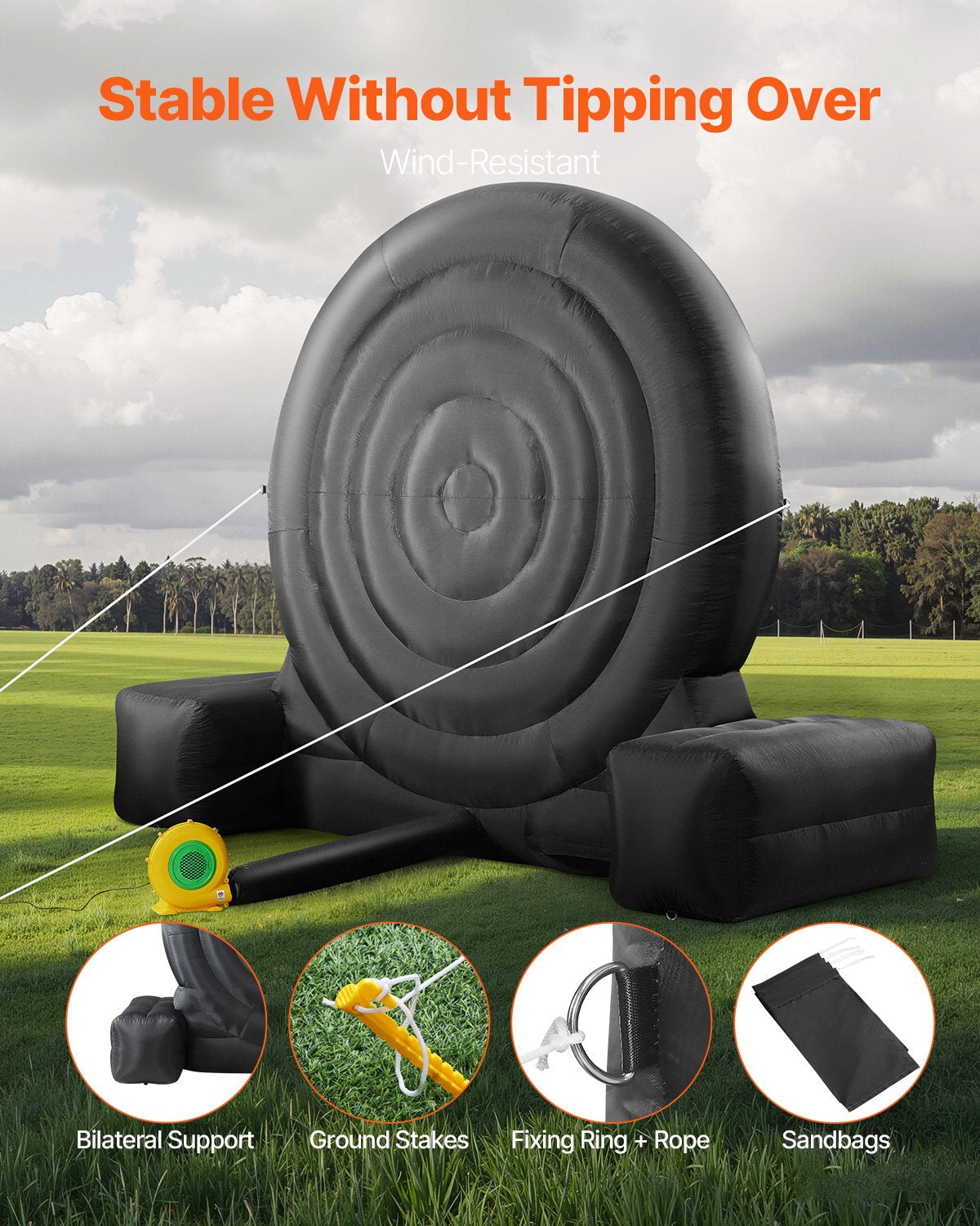 Inflatable Soccer Dart Board, over 8 ft High Giant Soccer Dart Board with 9 Kick Balls & Air Pump, 2-Minutes Setup & Storage Bag for Easy Carrying, for Giant Yard Games, Giant Kick Darts Game