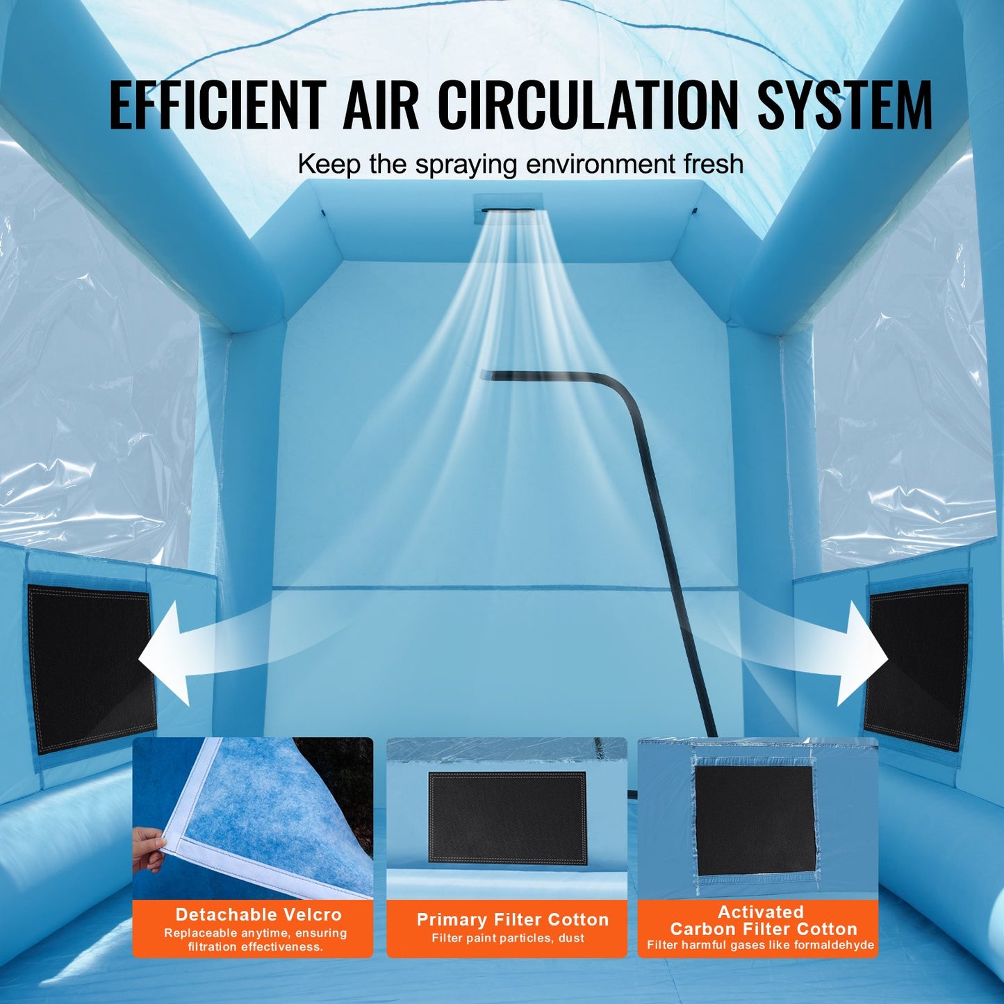 Inflatable Paint Booth, 9.8 x 8.2 x 8.2 ft/3 x 2.5 x 2.5 m Inflatable Spray Booth, with 550W Powerful Blower and Air Filter System, Portable Car Paint Booth for Motorcycle, Bicycle, Small Furniture Painting