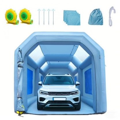 Inflatable Spray Booth Car Paint Tent 610 cm x 305 cm x 244 cm Filter System 2 Blowers