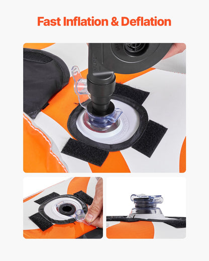 Towable Tubes for Boating 2 Person, Inflatable Boat Tubes and Towables with 2 Cockpits, 340lbs Water Sport Tubes for Boat to Pull - with 840D Full Nylon Cover, Padded Grab Handles & Safety Valve