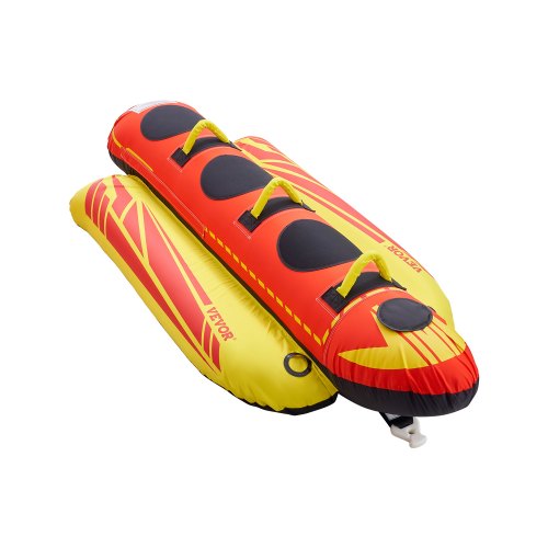 Towable Tubes for Boating, 1-3 Riders Inflatable Boat Tubes and Towables, 510lbs Capacity Hot Dog Water Sport Tube for Boat to Pull - with Full Nylon Cover, Padded Handles & Speed Safety Valve