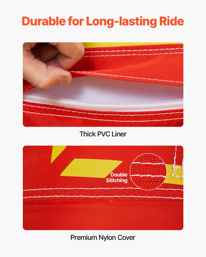 Towable Tubes for Boating, 1-3 Riders Inflatable Boat Tubes and Towables, 510lbs Capacity Hot Dog Water Sport Tube for Boat to Pull - with Full Nylon Cover, Padded Handles & Speed Safety Valve