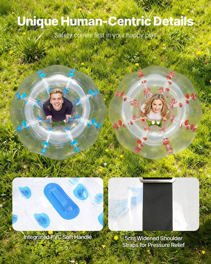 Inflatable Bumper Balls 2-Pack, 5FT/1.5M Body Sumo Zorb Balls for Teen & Adult, 0.8mm Thick PVC Human Hamster Bubble Balls for Outdoor Team Gaming Play, Bumper Bopper Toys for Garden, Yard, Park