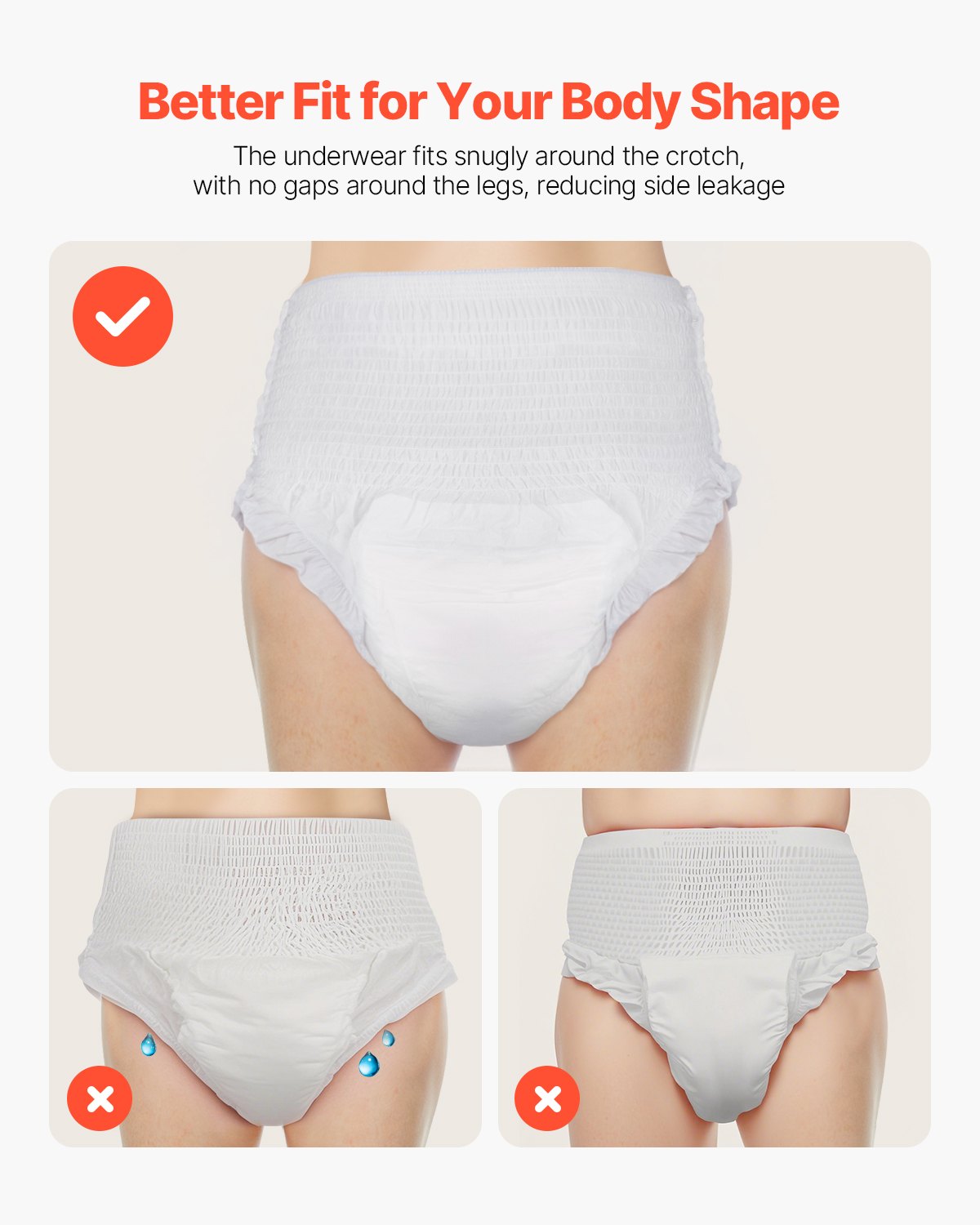 Adult Incontinence Underwear, High Absorbent Protective Underwear for Men & Women, Disposable Adult Pull-ups Diapers with Leakproof Leg Cuff & Wetness Indicator - M Size, 64 Count (4 Pack of 16)