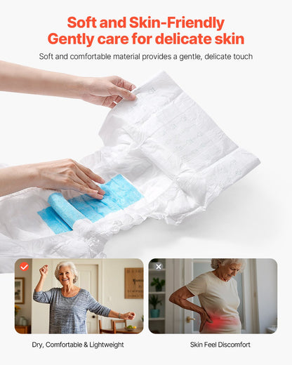 Adult Briefs with Tabs, Super Absorbent Incontinence Briefs for Men and Women, Disposable Adult Diapers with Leakproof 3D Surround Guard & Wetness Indicator - L Size, 40 Count (4 Packs of 10)