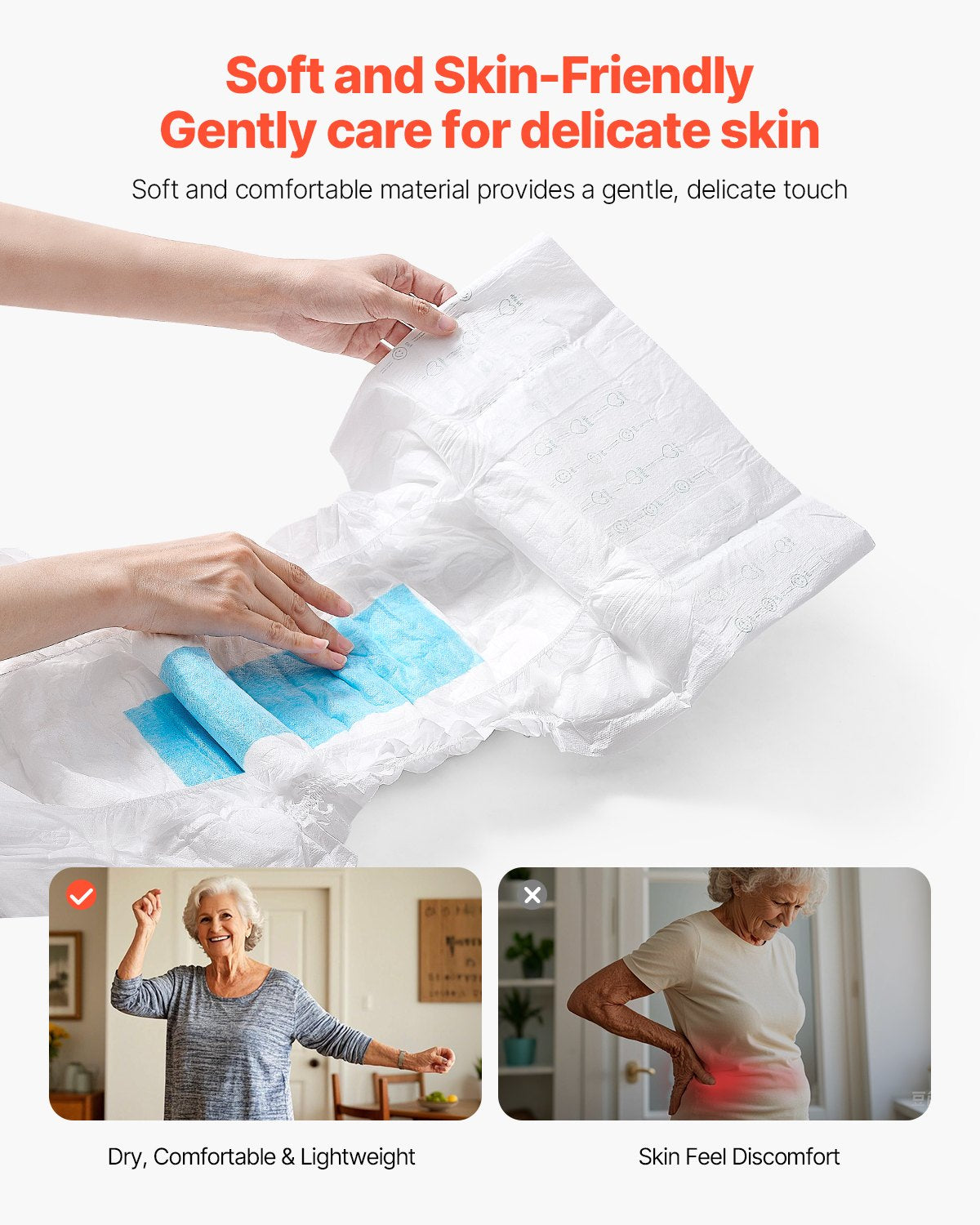 Adult Briefs with Tabs, Super Absorbent Incontinence Briefs for Men and Women, Disposable Adult Diapers with Leakproof 3D Surround Guard & Wetness Indicator - XL Size, 40 Count (4 Packs of 10)