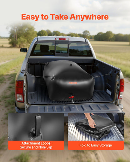 Water Storage Bladder 540L Large Capacity Water Bag, Portable & Collapsible Soft Waters Container, Leakproof & Tear-Resistant PVC Emergency Waters Storage Tank for RV Truck & Outdoor Use