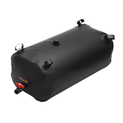 Vattenlagringsblåsa, 113L vattenlagringsbehållare, 1000D PVC förtjockad mjuk påseblåsa, hopfällbar och bärbar för trädgårdsbevattning, camping, husbilar, nödanvändning - svart