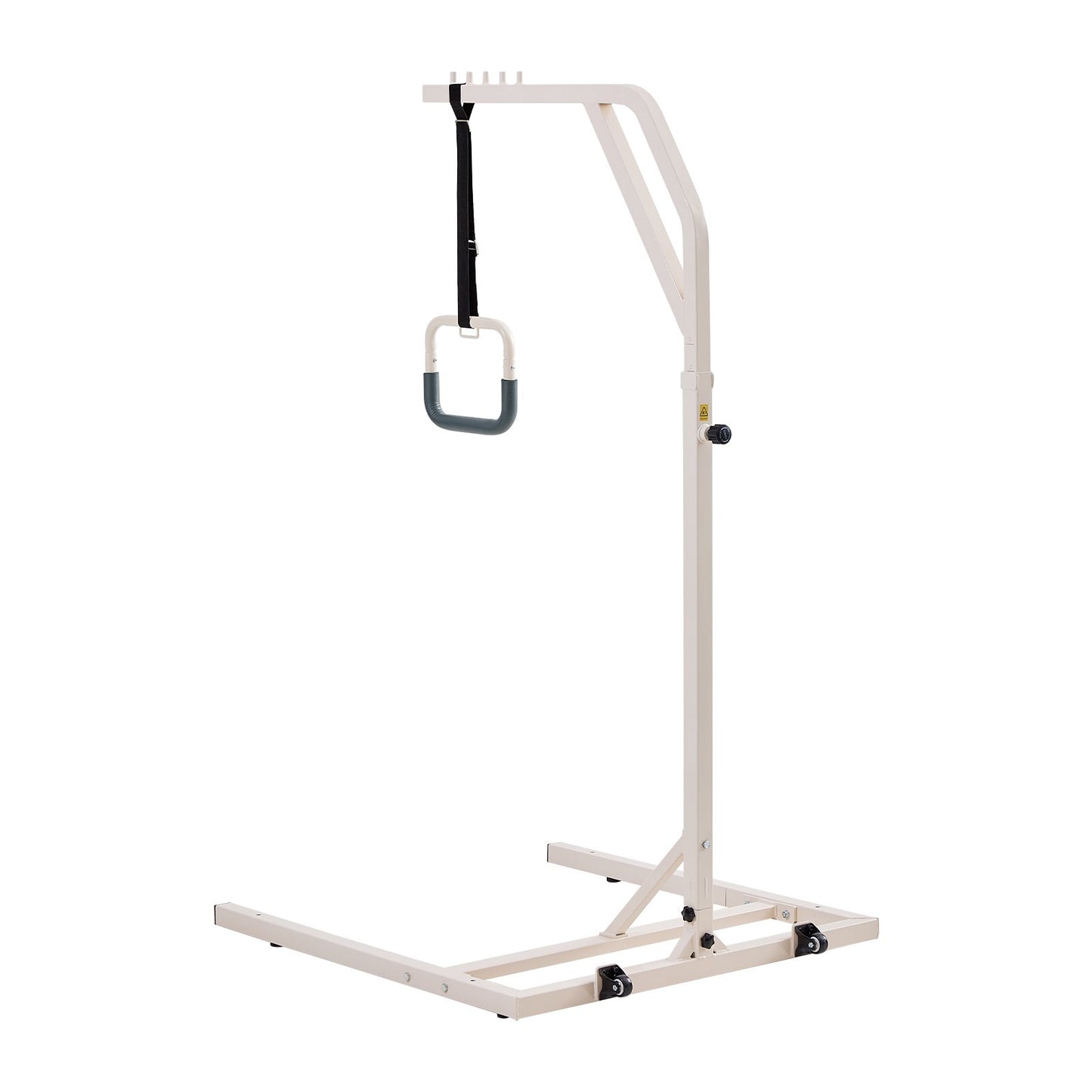 Trapeze Bar for Bed Mobility, Height-Adjustable Free Standing Trapeze Bar with 2 Wheels, 300LBS Capacity Bed Pull Up Assist for Elderly Disabled, Ideal for Hospital, Nursing Home & Home Care