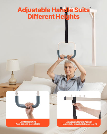 Trapeze Bar for Bed Mobility, Heavy-Duty Steel Free Standing Trapeze Bar 250 LBS Weight Capacity, Hospital Bed Pull Up Assist for Elderly & Disabled, Ideal for Hospitals, Nursing Home, Home Care
