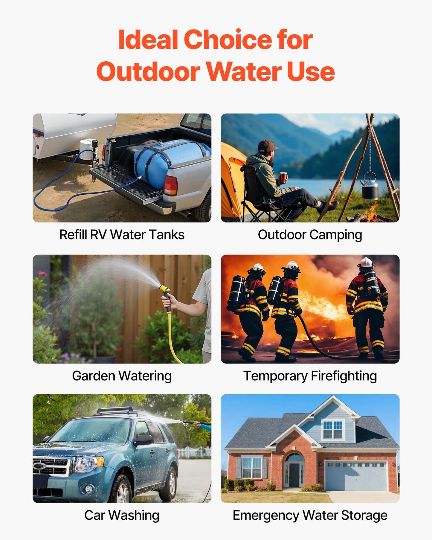 Vattenbehållare, 132L mjuk vattenpåse i TPU med stor kapacitet, bärbara och hopfällbara vattenbehållare, läckagesäker och slitstark vattentank för camping och bevattning utomhusbruk