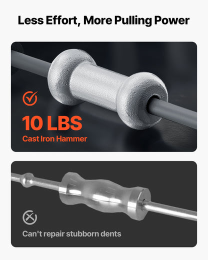 Bucklaborrningssats, 4,54 kg 13-i-1 glidhammare Bucklaborrningssats, kraftig bilkarosserireparation lastbil bilskadeborttagningsverktyg reparationsram med bärväska, förlängningsstång, halkfritt handtag