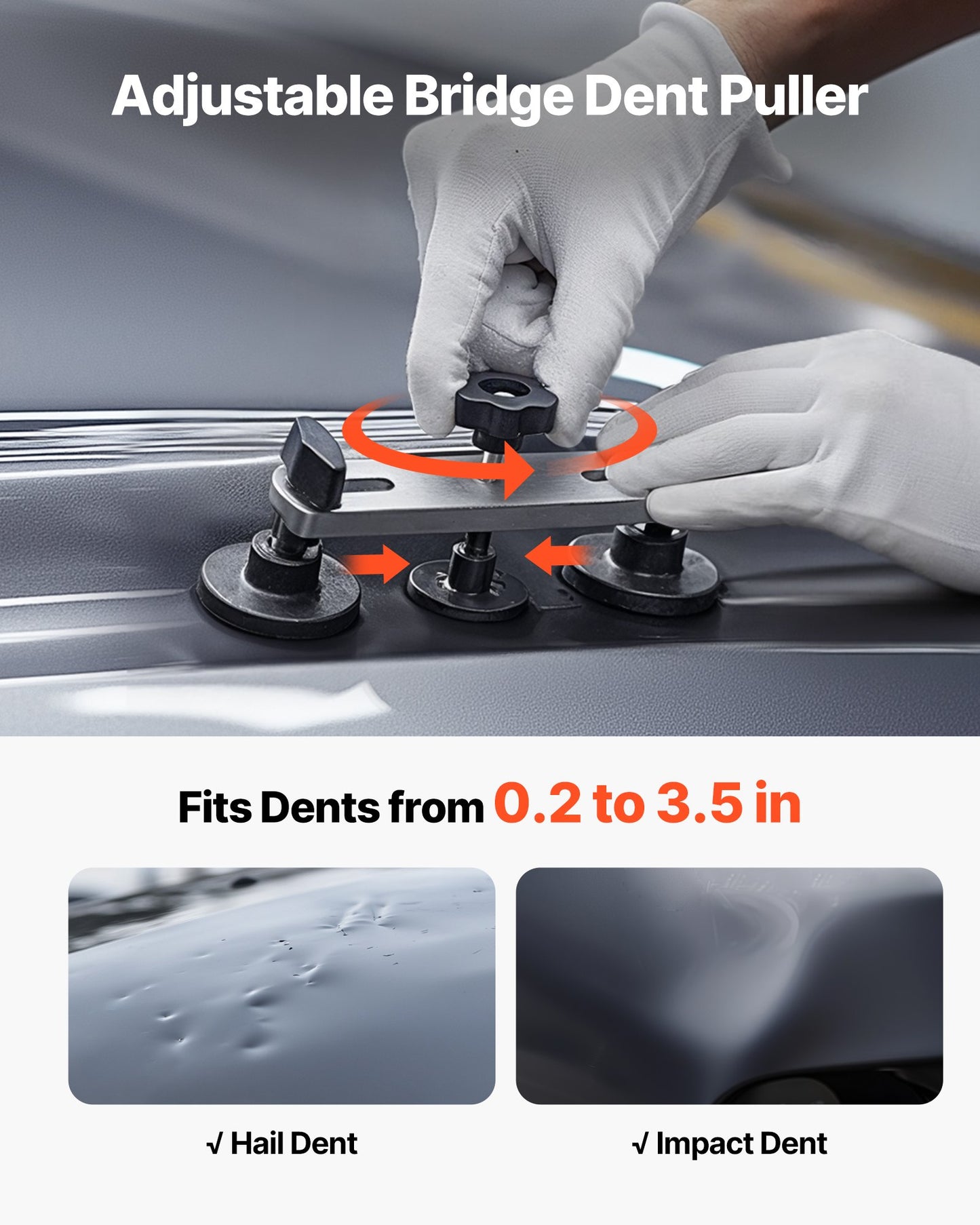 Dent Puller Kit, 60 PCS Paintless Dent Removal Kit with Golden Lifter, Bridge Puller, Rubber Hammer, Glue Gun, Auto Body Hail Damage Repair Remover Tools for Car Refrigerator Door Ding Repair