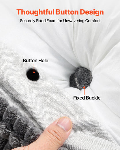 Kudde för huvudgavel, kilformad huvudgavelkudde i king size-storlek med 2 sidofickor och 2 nackstöd, kilformad kudde med tvättbar flanellduk, för läsning, spel, vila, arbete i sängen, grå