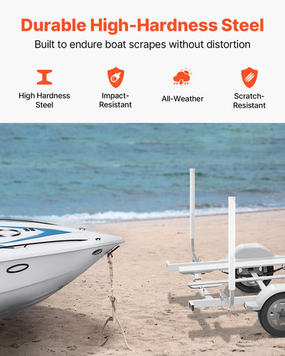 Boat Trailer Guide, 1016mm Adjustable Design Trailer Guide Poles, 2PCS High-Hardness Steel Trailer Guide-Ons, Trailer Guides with PVC Pipe Posts, for Ski Boat, Fishing Boat or Sailboat Trailer