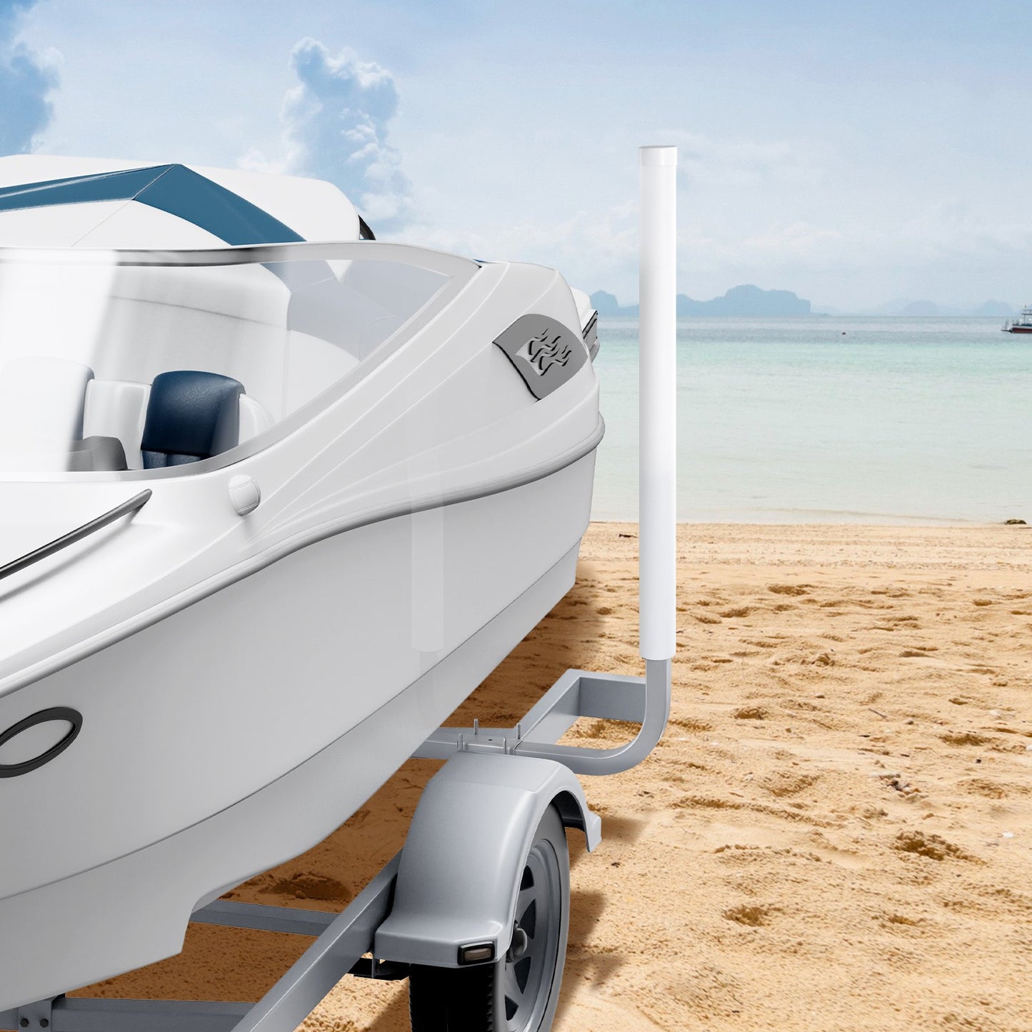 Boat Trailer Guide, 1016mm Adjustable Design Trailer Guide Poles, 2PCS High-Hardness Steel Trailer Guide-Ons, Trailer Guides with PVC Pipe Posts, for Ski Boat, Fishing Boat or Sailboat Trailer