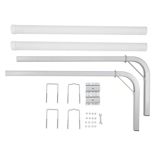 Boat Trailer Guide, 1219.2mm Adjustable Design Trailer Guide Poles, 2PCS High-Hardness Steel Trailer Guide-Ons, Trailer Guides with PVC Pipes, for Ski Boat, Fishing Boat or Sailboat Trailer