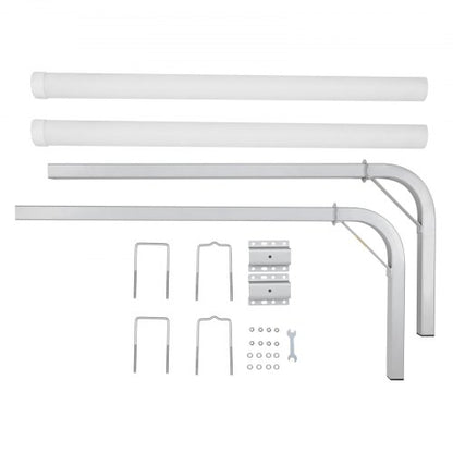 Boat Trailer Guide, 1219.2mm Adjustable Design Trailer Guide Poles, 2PCS High-Hardness Steel Trailer Guide-Ons, Trailer Guides with PVC Pipes, for Ski Boat, Fishing Boat or Sailboat Trailer