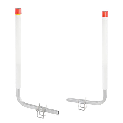 Båttrailerstyrning, 1524 mm med LED-ljus, 2 st. släpvagnsstyrningar i höghård stål, släpvagnsstyrningar med PVC-rör, för skidbåt, fiskebåt eller segelbåtstrailer