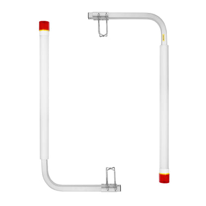 Båttrailerstyrning, 1524 mm med LED-ljus, 2 st. släpvagnsstyrningar i höghård stål, släpvagnsstyrningar med PVC-rör, för skidbåt, fiskebåt eller segelbåtstrailer