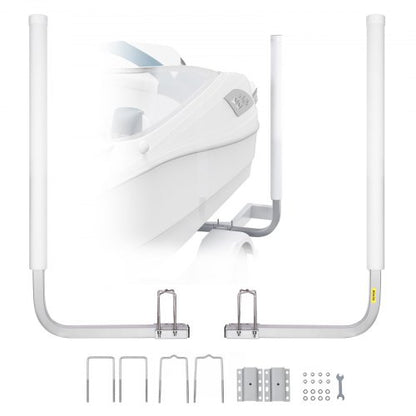 Boat Trailer Guide, 1524mm Adjustable Design Trailer Guide Poles, 2PCS High-Hardness Steel Trailer Guide ons, Trailer Guides with PVC Pipes, for Ski Boat, Fishing Boat or Sailboat Trailer