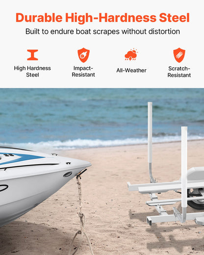 Boat Trailer Guide, 1524mm Adjustable Design Trailer Guide Poles, 2PCS High-Hardness Steel Trailer Guide ons, Trailer Guides with PVC Pipes, for Ski Boat, Fishing Boat or Sailboat Trailer