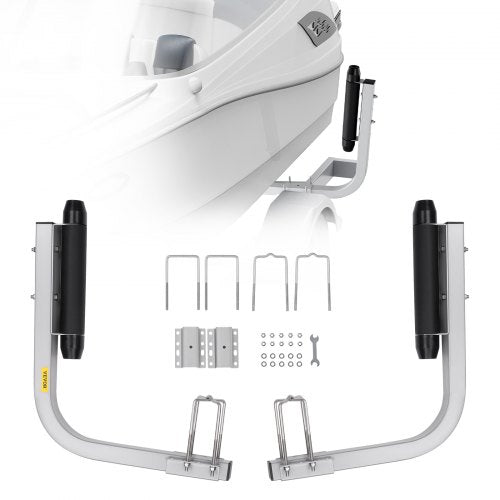 Båttrailerstyrning, 52,1 cm justerbara släpvagnsstyrstänger, 2 st rostfria galvaniserade stålsläpvagnsstyrningar, kraftig rullstyrningsdesign, för skidbåt, fiskebåt eller segelbåtstrailer