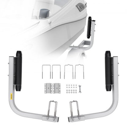 Båttrailerstyrning, 52,1 cm justerbara släpvagnsstyrstänger, 2 st rostfria galvaniserade stålsläpvagnsstyrningar, kraftig rullstyrningsdesign, för skidbåt, fiskebåt eller segelbåtstrailer