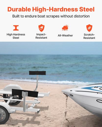 Båttrailerguide, 2 st justerbara korta britsguider, härdade stålguider med mjuk kudde, kraftig rullguidedesign, för skidbåt, fiskebåt eller segelbåtstrailer