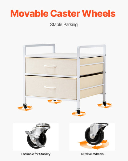 Mini Fridge Stand with Storage, 176 lb-Capacity Mini Fridge Table with 2 Drawers & 4 Swivel Wheels, Mobile Mini Fridge Shelf, White Mini Fridge Organizer for Dorm, Apartment, Office, Bedroom