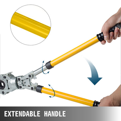 Pipe Crimping Pliers Hand Pressing Kit with 6 Pieces Tool PEX Presser ø16 - 32 mm for Composite Pipe Pex-Al-Pex Aluminum Composite Pipes