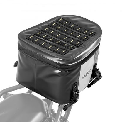 Motorcycle Tail Bag, 28 L Motorcycle Rear Seat Bag with Waterproof Fabric, Outdoor Sports Motorbike Luggage Storage Trunk Handbag with Pocket & Adjustable Buckle, Universal Fit Rear Racks, Black