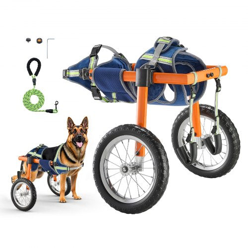 Dog Wheelchair for Back Legs, Lightweight 2 Wheels Pet Wheelchair, Height, Width & Length Adjustable, Dog Cart with Shock-Absorbing Wheels, for Injured, Disabled Dogs 21.7-39.9 kg, Large