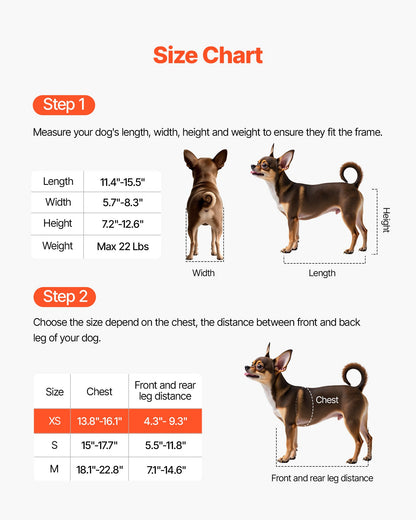 Hundrullstol för bakbenen, justerbar rullstol med 2 hjul, lätt hundvagn med stötdämpande hjul, rullstol med stöd för rörlighet för funktionshindrade och skadade hundar upp till 10 kg, extra liten