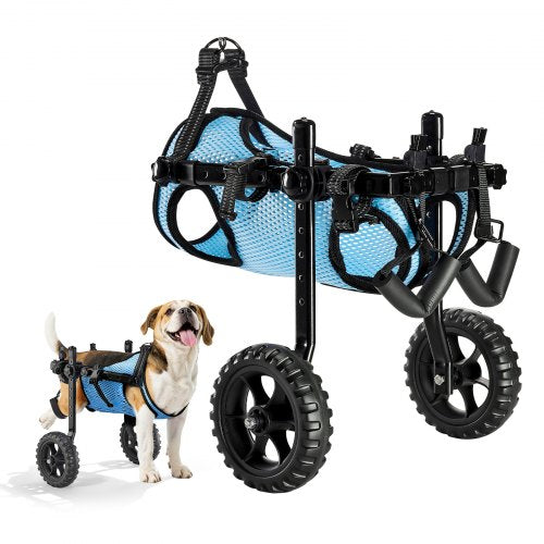Dog Wheelchair for Back Legs, Adjustable 2 Wheels Pet Wheelchair, Lightweight Dog Cart with Shock-Absorbing Wheels, Mobility Support Wheel Chair for Disabled Injured Dogs up to 10kg, Small