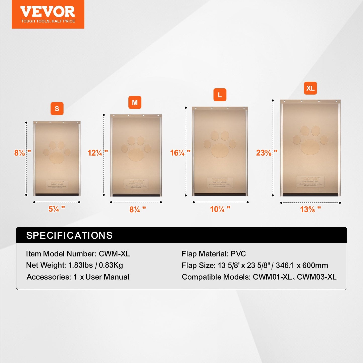 Pet Door Replacement Flap, Compatible with Flap Pet Doors, Measures 13.63" x 23.62" Longer Lasting, Weather-proof, Thickened PVC Dog Door Replacement Flap with Long Magnetic Strip (XL)