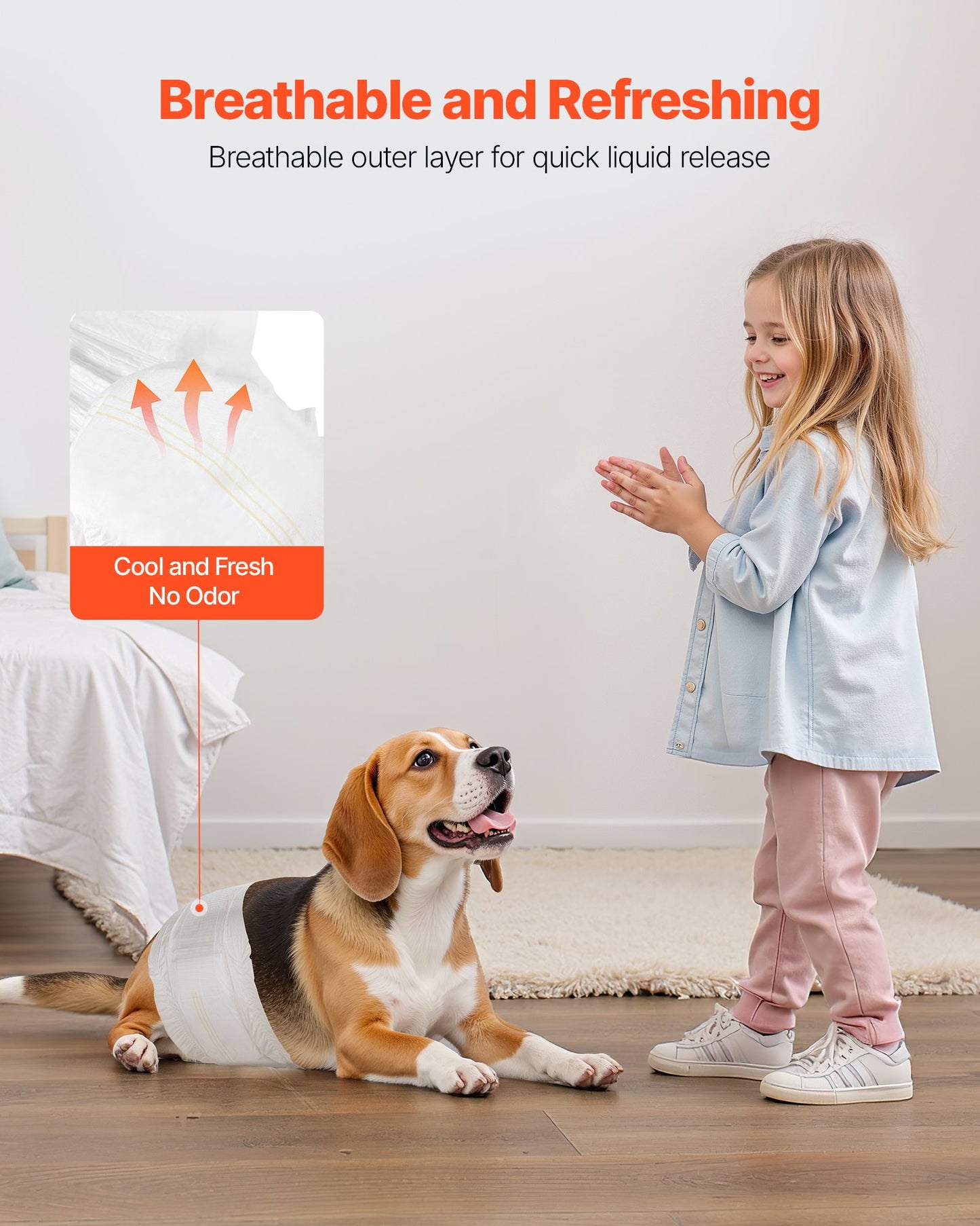 Engångsblöjor för hanhundar, superabsorberande blöjor för hanhundar, 360° läckagesäkra magblöjor med våtindikator för hundar i löp, träning, inkontinens - S, 96 st (2 förpackningar med 48)