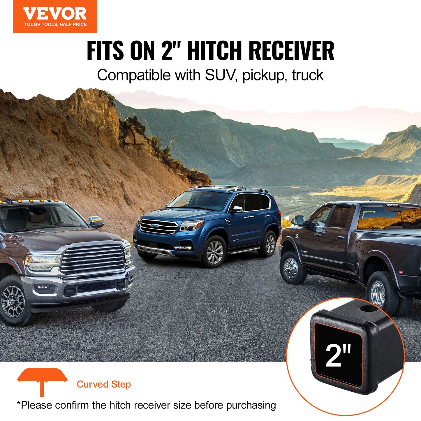 Hitch Step for 2 Inch Receiver, Strong Steel Construction with 350 LBS Load Capacity, Rear Bumper Guard Protector with Pin Lock and Stabilizer, Universal Fit for Truck, SUV, Pickup, Trailer